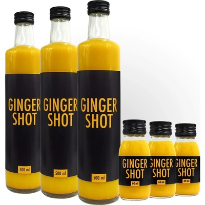 Ginger Shot 3 x 500 ml + Ginger Shot 3 x 60 ml