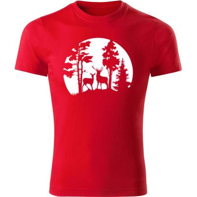 Tričko Forest pánske tričko červené biele