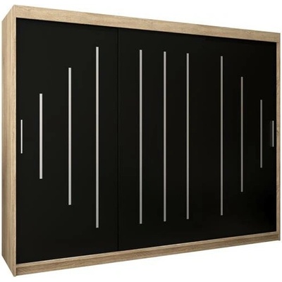 DobreSny York s posuvnými dveřmi 250 x 200 cm černá / dub sonoma – Zboží Dáma