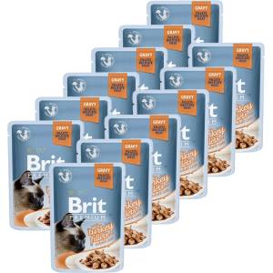 Brit Капсула BRIT Premium Cat Delicate Fillets in Gravy with Turkey 12 x 85 г