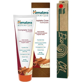 Himalaya х Еко Си Комплект - Паста за зъби с канела, 150 g + Четка за зъби, асортимент