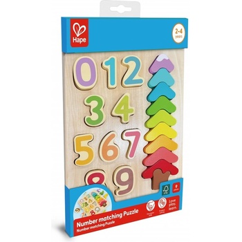 Hape Дървен пъзел, Hape, цветове и форми, 9 части (H1657)