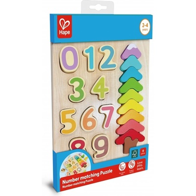Hape Дървен пъзел, Hape, цветове и форми, 9 части (H1657)