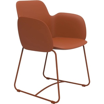 VONDOM PEZZETTINA Terakotově oranžové plastové zahradní křeslo