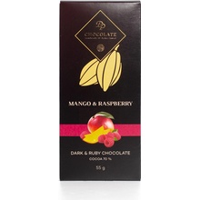 DP chocolate Tabuľka Horká & Ruby s mangom a malinami 55 g
