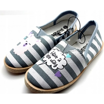 Dívčí espadrilky šedobílé Lama