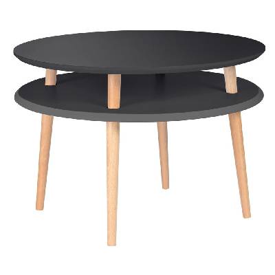 Графитно сива масичка за кафе с естествени крака UFO, Ø 70 cm Ufo - Ragaba (RagabaUfo13M)