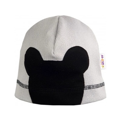 Baby Nellys jarní podzimní čepice Mouse světle šedá