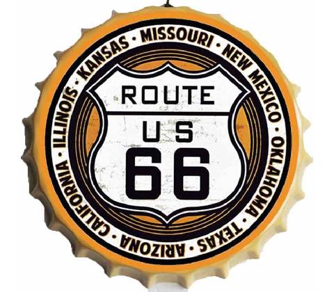 Ceduľa vrchnák Route Us 66