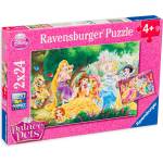 Ravensburger Пъзел Ravensburger от 2 x 24 части - Най-добрите приятели на принцесите (08952) - baby
