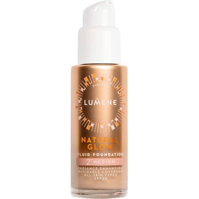 Lumene Natural Glow rozjasňujúci make-up pre prirodzený vzhľad SPF 20 2 Medium 30 ml