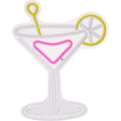 H & S COLLECTION Dekorace svítící nástěnná 30 × 38 cm coctail citron KO-NE1100230citr