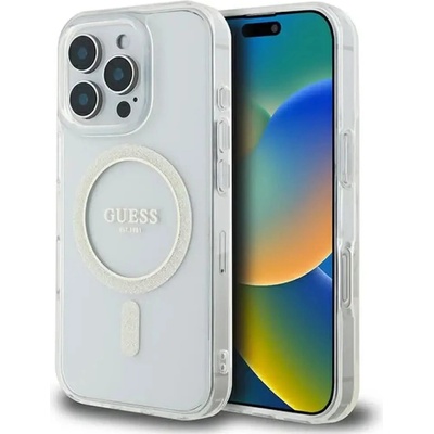 GUESS Калъф Guess Iml Glitter Circle Magsafe за iPhone 16 Pro Max - прозрачен (3666339307585)