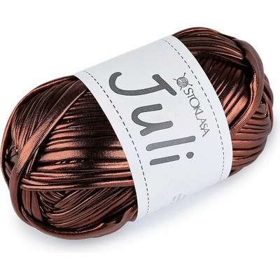Pletací příze Juli metalická 100 g Varianta: 14 hnědá, Balení: 1 ks 60687/157430/283671