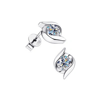 Nubis stříbrné náušnice s moissanity MN149