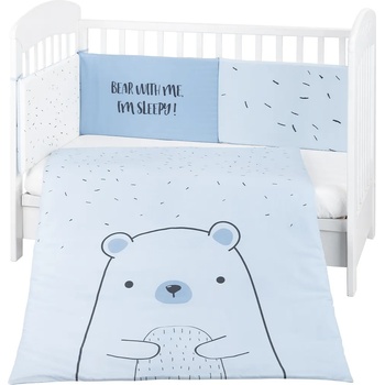 KikkaBoo Бебешки спален комплект 2 части EU style 60/120 Bear with me Blue (41101020111)