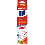 Kores Постайрон, триъгълен, KORES "Twin", синьо-червен 94871 (94871)