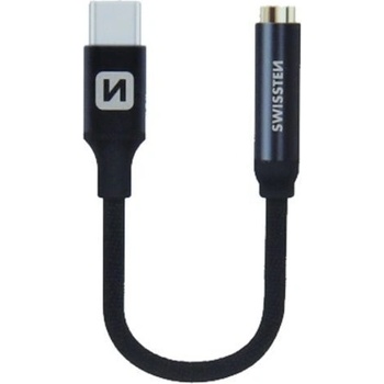 Swissten Audio adaptér textile USB-C/Jack samice 0,15 M