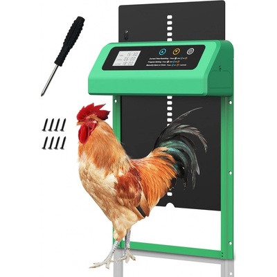 E-CrossStu GmbH​ Automatická dvířka do kurníku čas/ruční režim z hliníkové slitiny | zelená, Barvy a parametry Zelená – Zboží Mobilmania