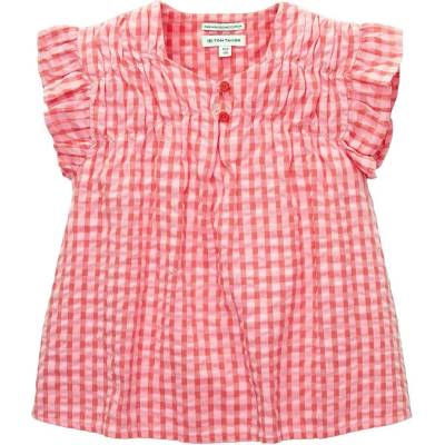 Tom Tailor Smocked short sleeve blouse - Pink (Pink Check)