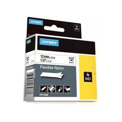 páska DYMO 18758 (18488) PROFI D1 RHINO Black On White Flexible Nylon Tape (12mm) S0718100