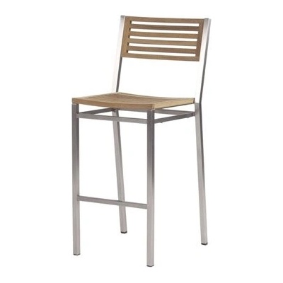 Barlow Tyrie Nerezová barová židle Equinox, 47x51x106 cm, rám nerez, teak