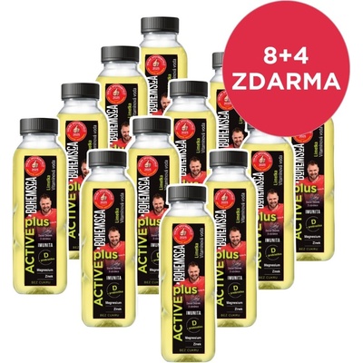 Bohemsca Active Plus vitamínová voda Limetka 12 x 0,5 l