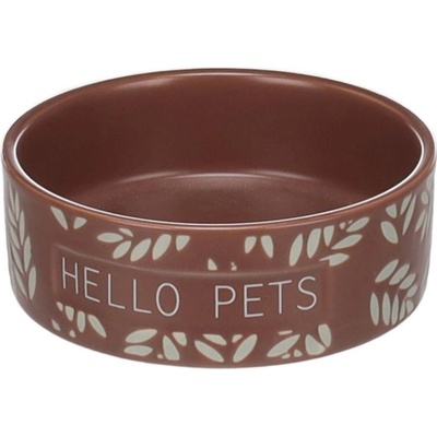 Flamingo Miska keramická pro hlodavce Leafs hnědá 8,5 cm 100 ml