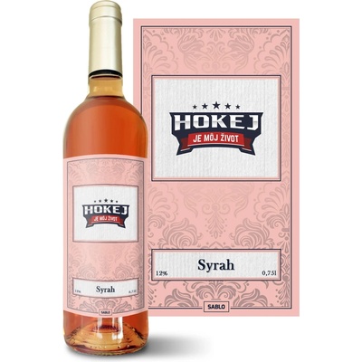 Sablio Hokej je můj život Syrah ružové suché víno 12 % 0,75 l (čistá fľaša)