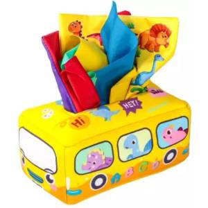 Man Yuk Toys Кутия за кърпички от различни материали - жълта (057-7a)
