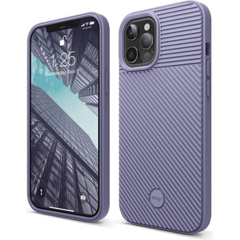 elago Cushion Case - удароустойчив силиконов (TPU) калъф за iPhone 12 Pro Max (лилав)