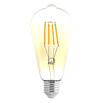 UltraLux Led filament ЛАМПА КРУШКА, ДИМИРАЩА, 4w, e27, 2500k, 220-240v ac, АМБЪР (lfst42725d)