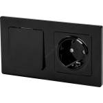 Aigostar - Еднополюсен ключ №1 и SCHUKO розетка 230 V с черна рамка (AI2809)
