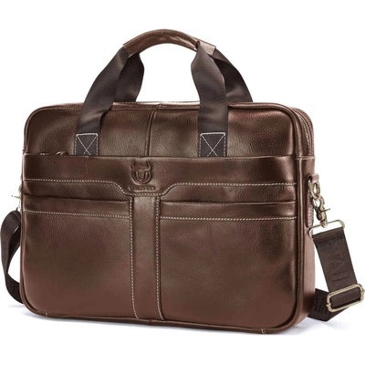 Bullcaptain pánská kožená brašna Rondro Tmavě hnědá