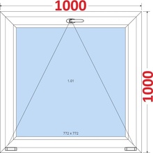 SMART Plastové okno 100x100, Sklopné