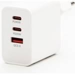 Powerton Мрежов адаптер 65W, 3 порта, USB-C, USB-A, 65W GaN зарядно устройство (WPCHA65W1)