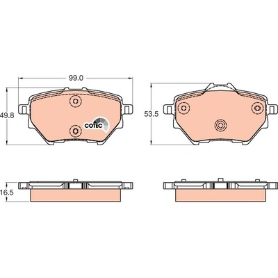 TRW Sada brzdových platničiek kotúčovej brzdy GDB2036