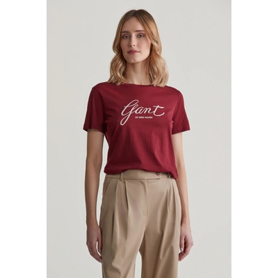 Gant REG SCRIPT T SHIRT červená