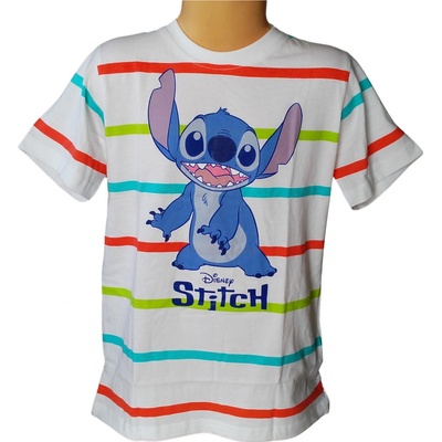 Eplusm chlapecké tričko LILO&STITCH krátký rukáv bílé s proužky bílá – Zboží Dáma