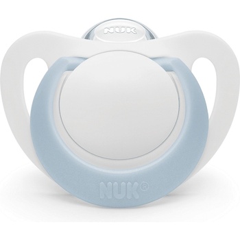 Nuk Силиконова залъгалка NUK - Star, за момче, 0-6 месеца (10730717-Бяло/Синьо)