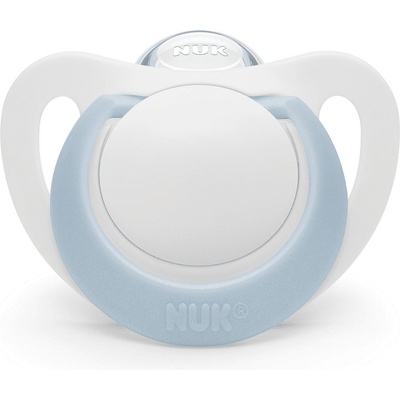 Nuk Силиконова залъгалка NUK - Star, за момче, 0-6 месеца (10730717-Бяло/Синьо)