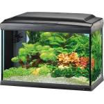 Ferplast Cayman 60 Led - Стъклен аквариум , оборудван с филтър и LED осветление, oбем - 75 литра, черен