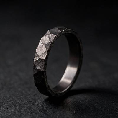 Raw tantal matný snubní prsten z tantalu CR6474