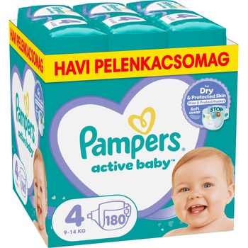 Pampers Active Baby месечен пакет пелени 9-14 кг Maxi 4 (180 бр. ) (10DP010519)