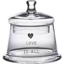 Clayre & Eef Skleněná dózička Love It All 6GL4255
