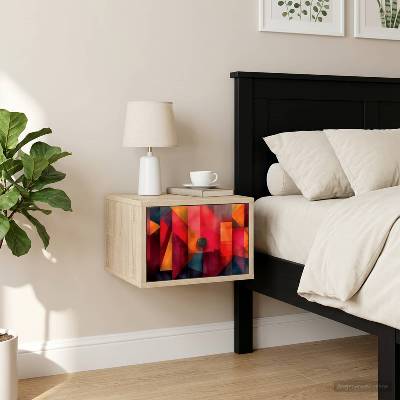 vidaXL Стенен шкаф за нощно шкафче HEESCH Дъб сонома 36 x 33 x 25 см (8007465)