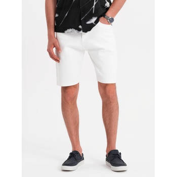 Ombre Clothing Мъжки дънкови шорти с класическа кройка - бели Ombre Clothing | Byal | МЪЖЕ | S