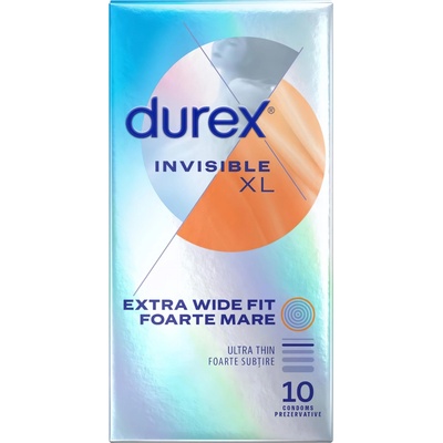 Durex Invisible XL - ултра тънък голям презерватив (10бр. )