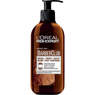 L'Oréal Men Expert Barber Club 3v1 mycí gel na vousy, obličej a vlasy 200 Ml – Zboží Dáma