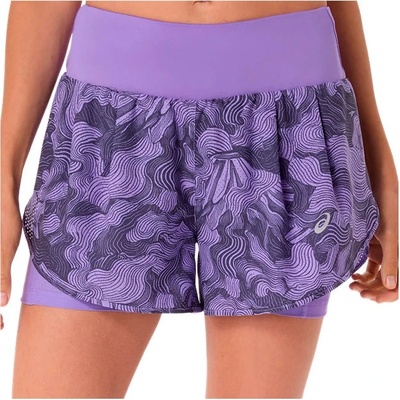ASICS Дамски шорти за бягане Asics Women's Road All Over Print 2-N-1 3.5'' Short Running shorts - Amethyst - размер XL (112-3973-0115)
